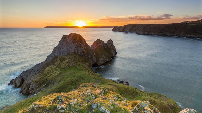 Wales Coast Path, Gower-halvya  klippevandring til Three Cliffs Bay
